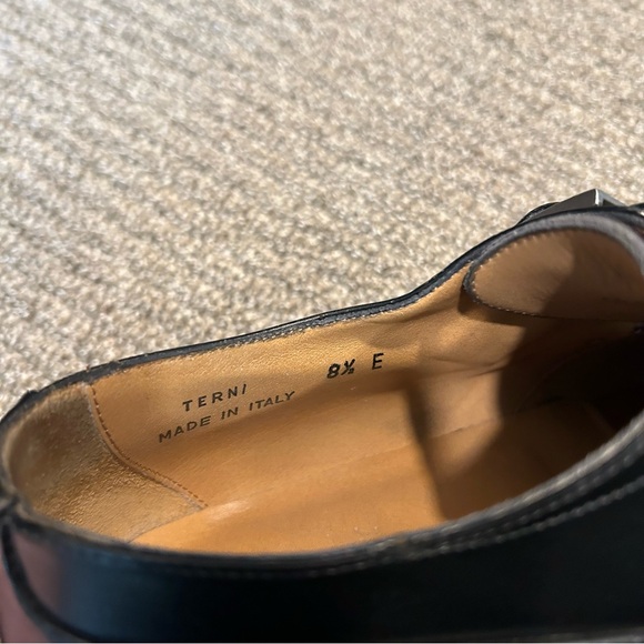 Bally Terni Monk Strap Black Leather Shoes Size 8.5 E Made In Italy - Picture 8 of 14